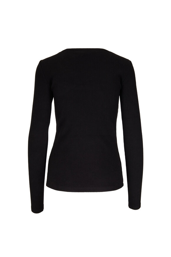 Veronica Beard - Curtley Black Cut-Out Long Sleeve T-Shirt