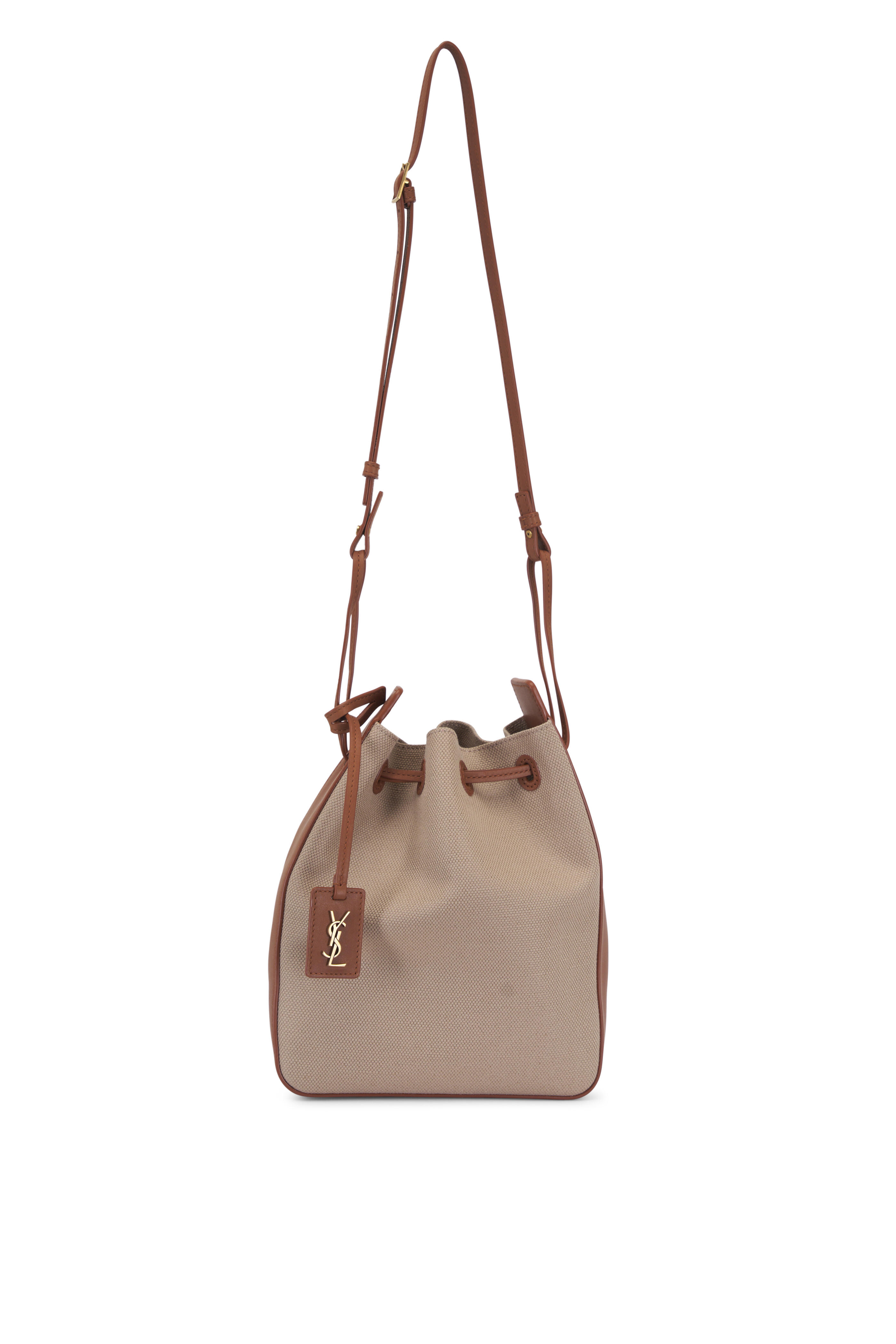 Saint Laurent - Desert Canvas & Leather Bucket Bag