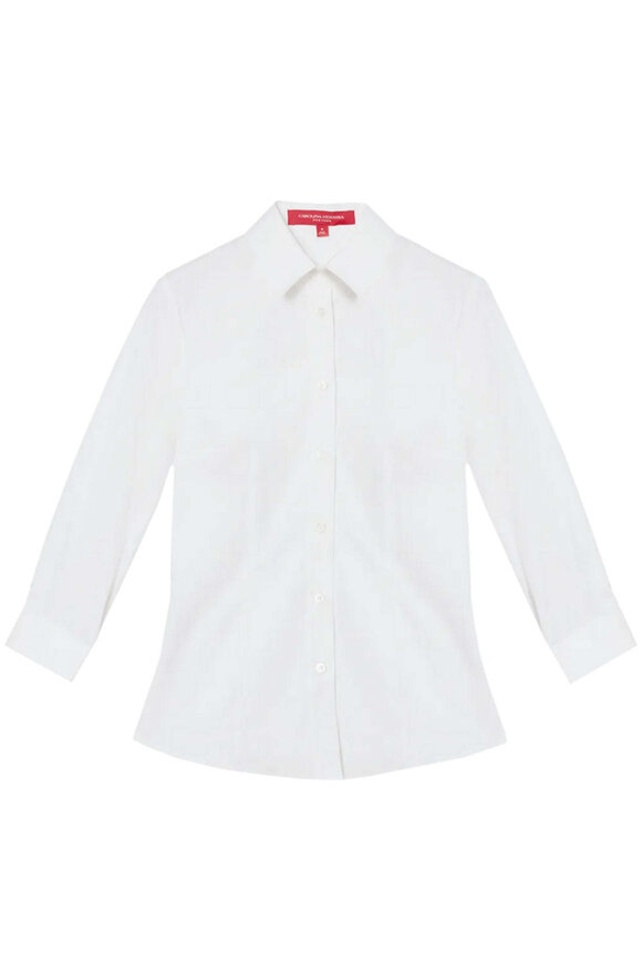 Carolina Herrera White Button Up Cotton Shirt