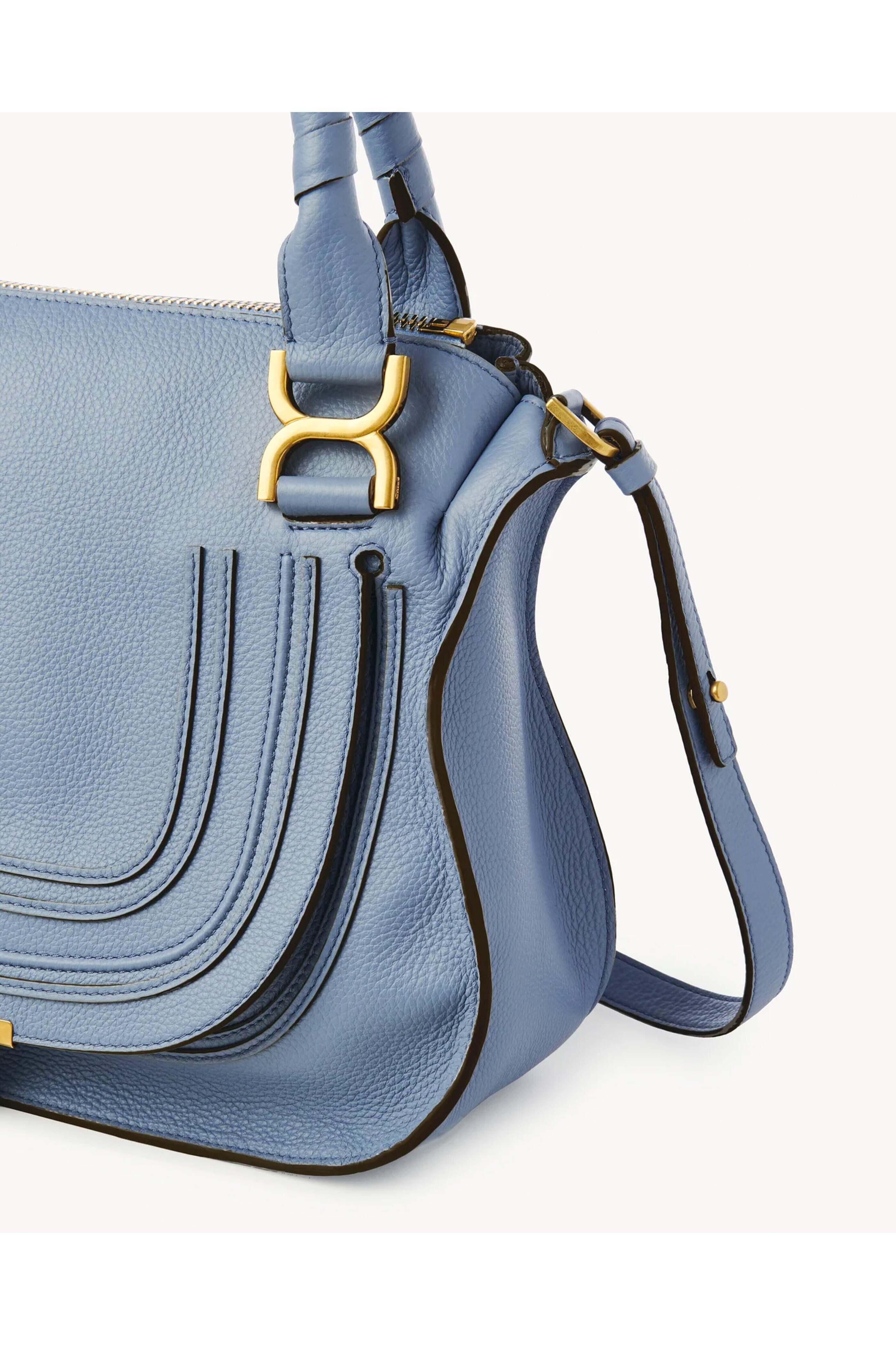 Chloé - Marcie Small Double Carry Satchel in Shady Cobalt