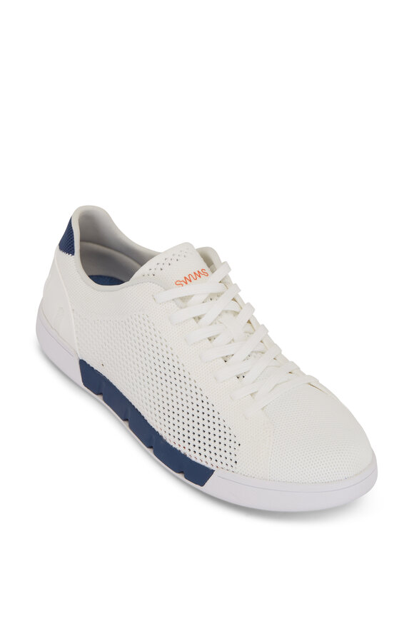 Swims - Breeze White & Ensign Blue Tennis Knit Sneaker