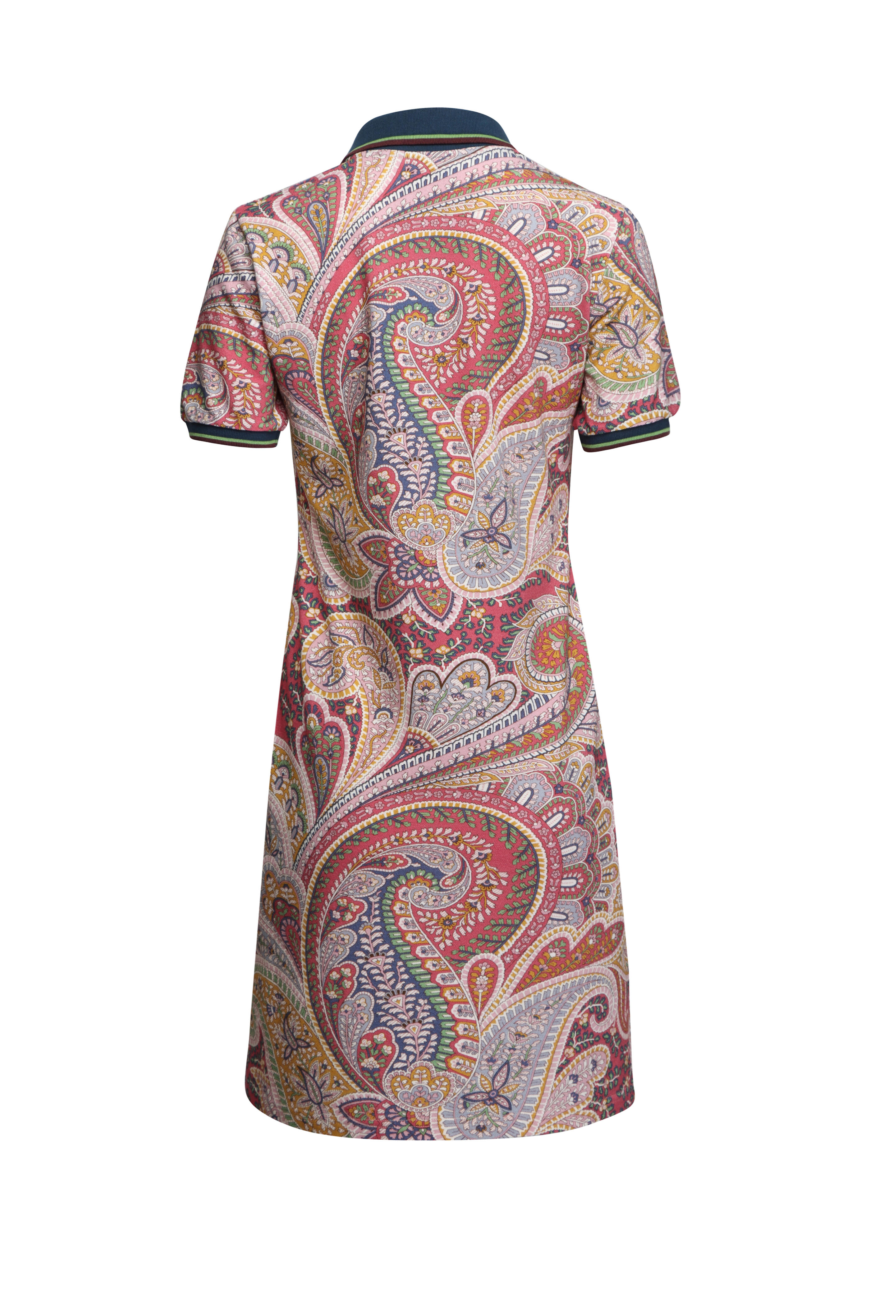 Etro - Burgundy Paisley Short Sleeve Mini Dress
