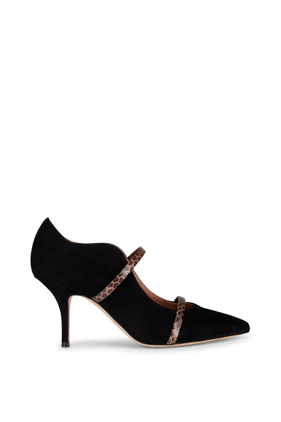 Malone Souliers Maureen Taupe & Black Suede Pump, 70mm - view 2