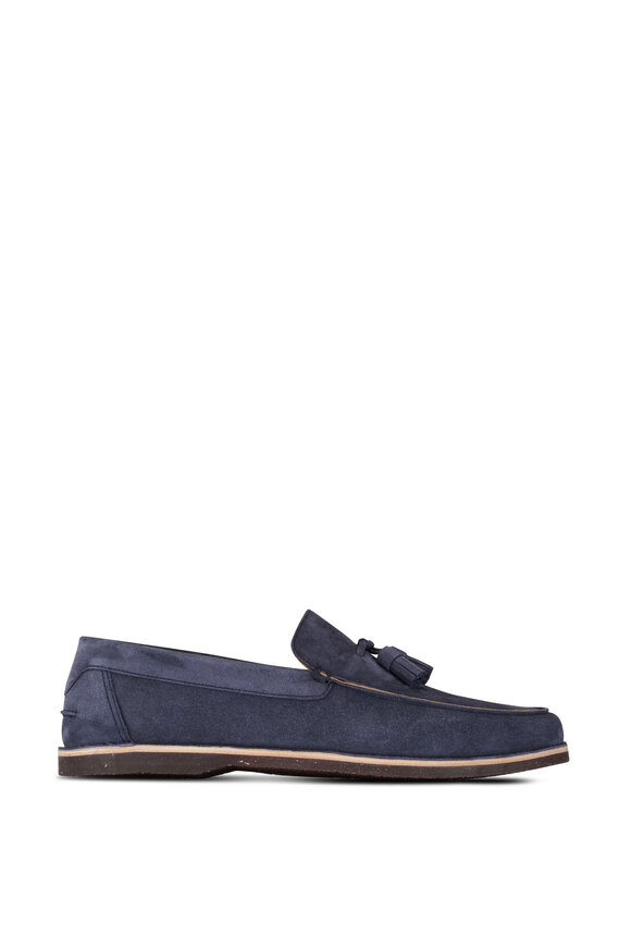 Brunello Cucinelli - Blue Denim Suede Tassel Loafer