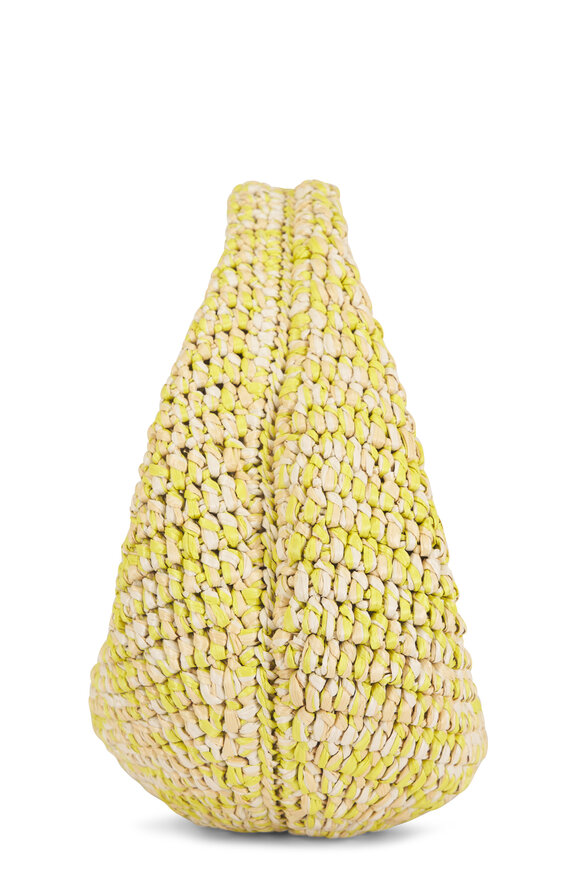 Khaite Medium Olivia Citron & White Raffia Hobo - view 4