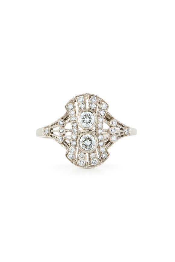 Kwiat - Vintage White Gold Diamond Fancy Ring