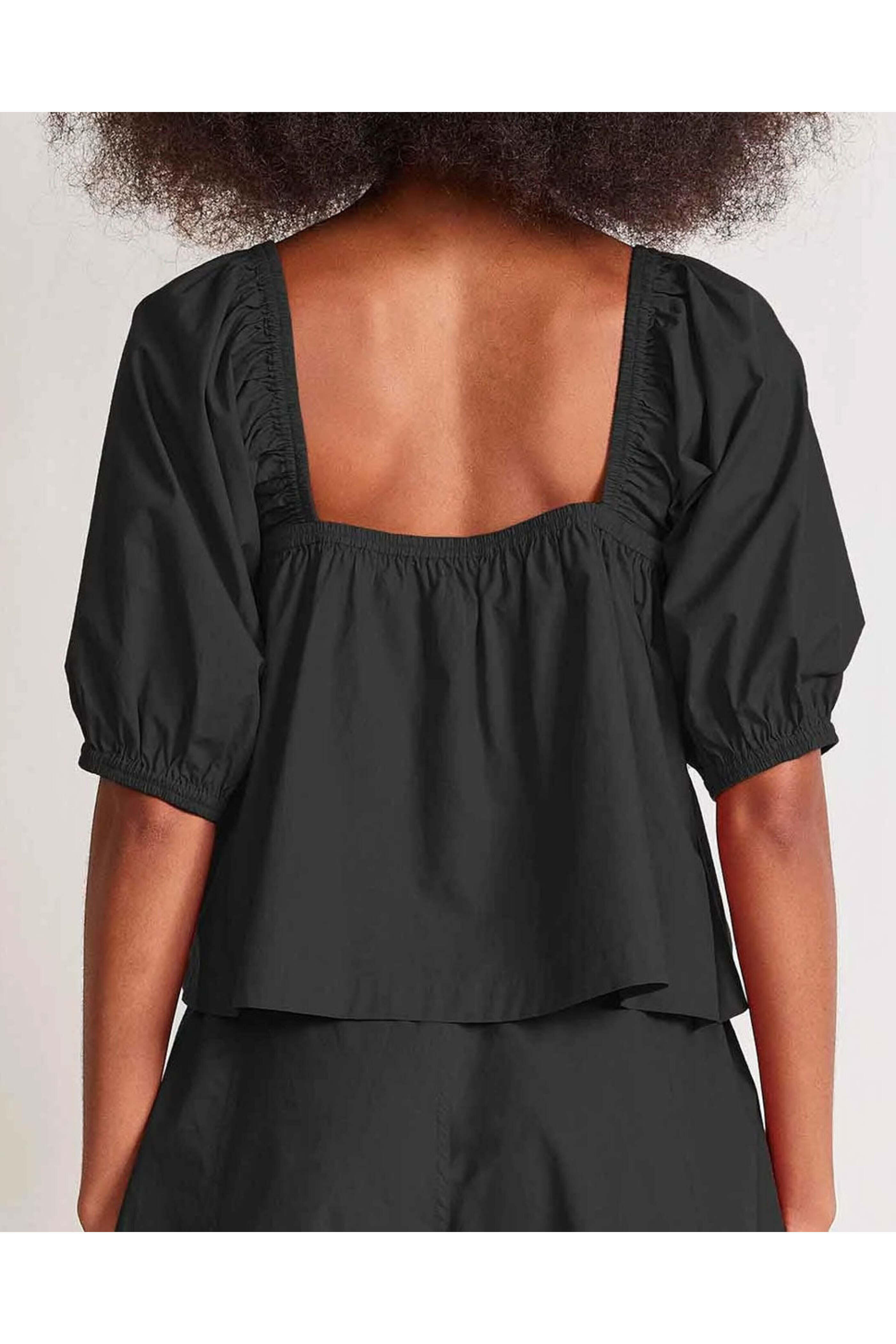 Apiece Apart - Black Gali Shirred Top