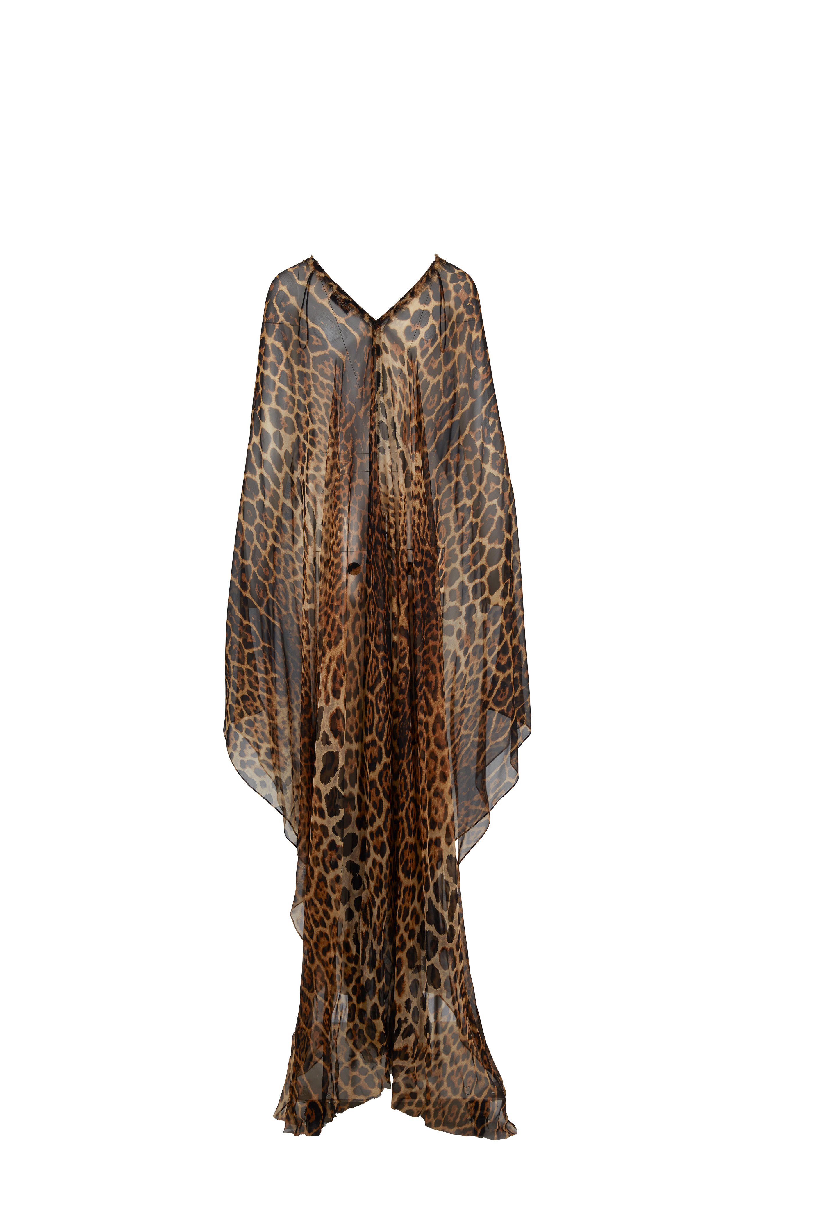 Saint Laurent Leopard-Print Silk-Chiffon Scarf