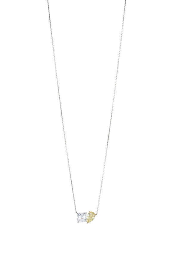 Lowy & Co White & Yellow Diamond Pendant Necklace - view 1