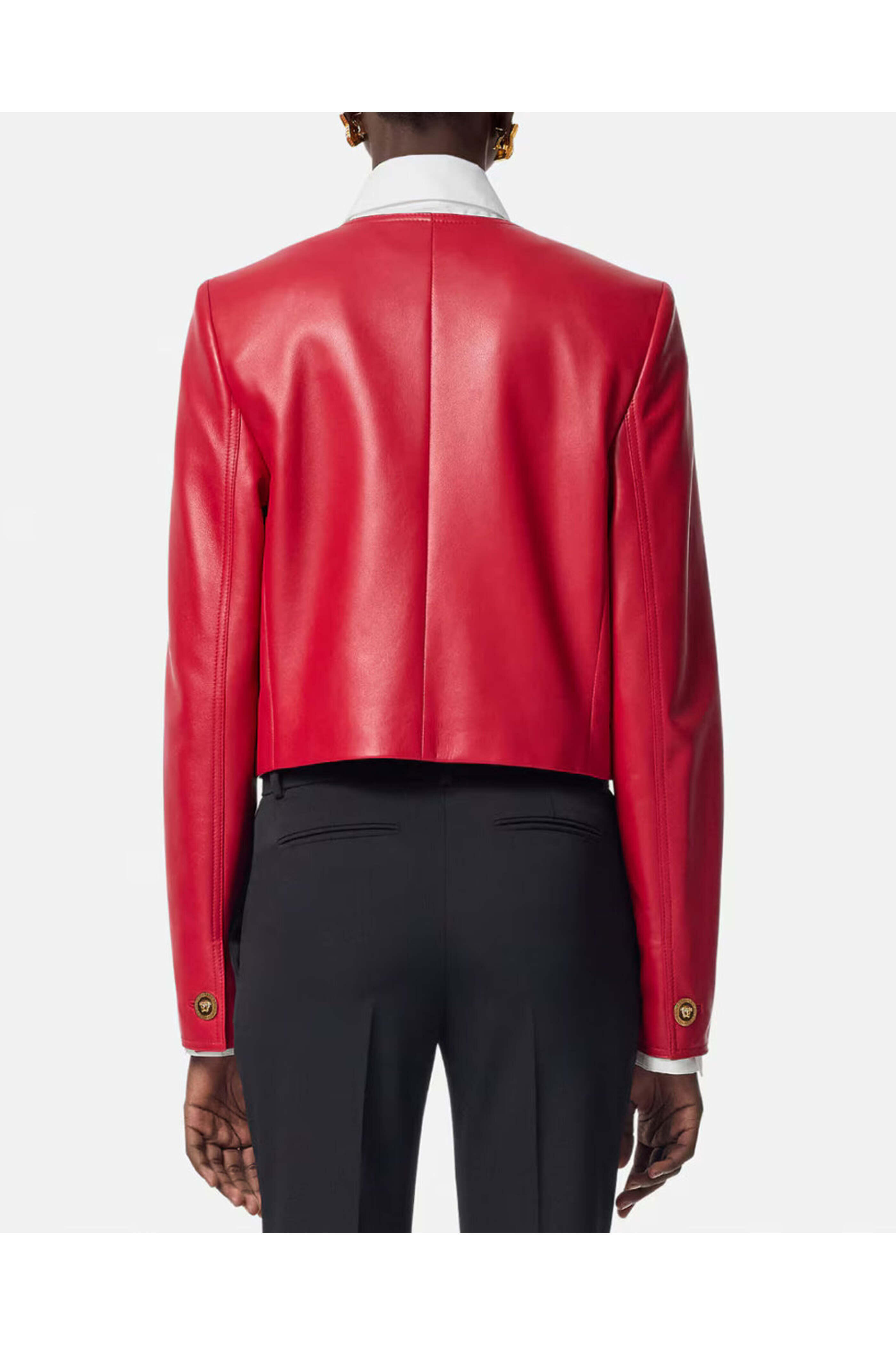 Versace - Lipstick Red Leather Jacket