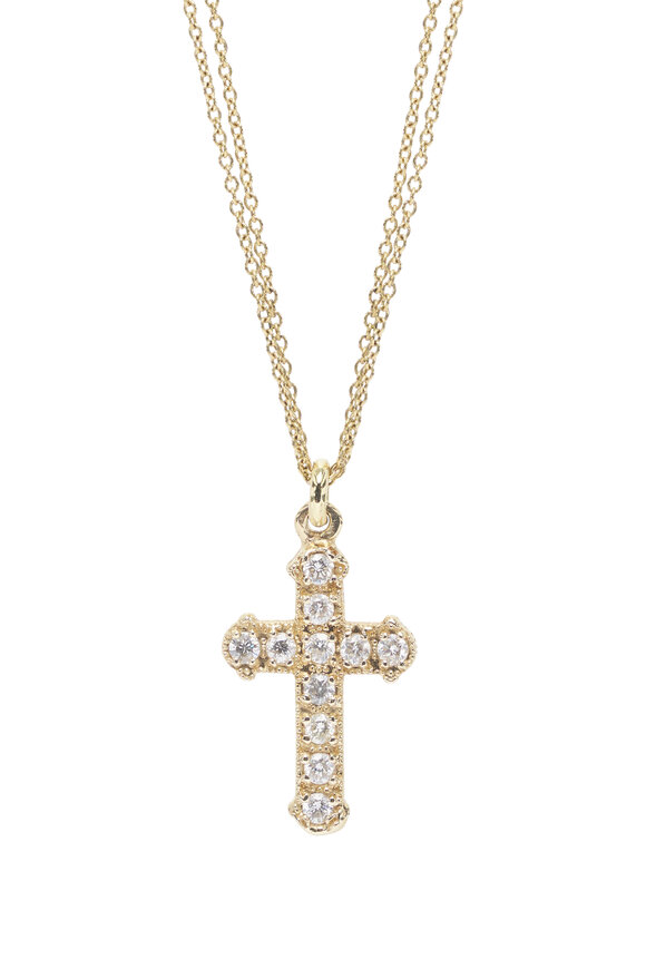 Renee Lewis Diamond Cross Two Chain Necklace - view 2