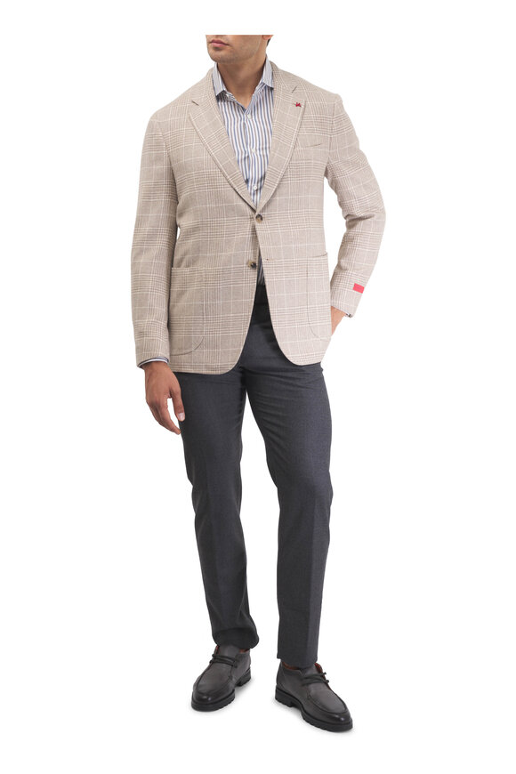 Isaia Tan Glenplaid Cashmere Sportcoat - view 2