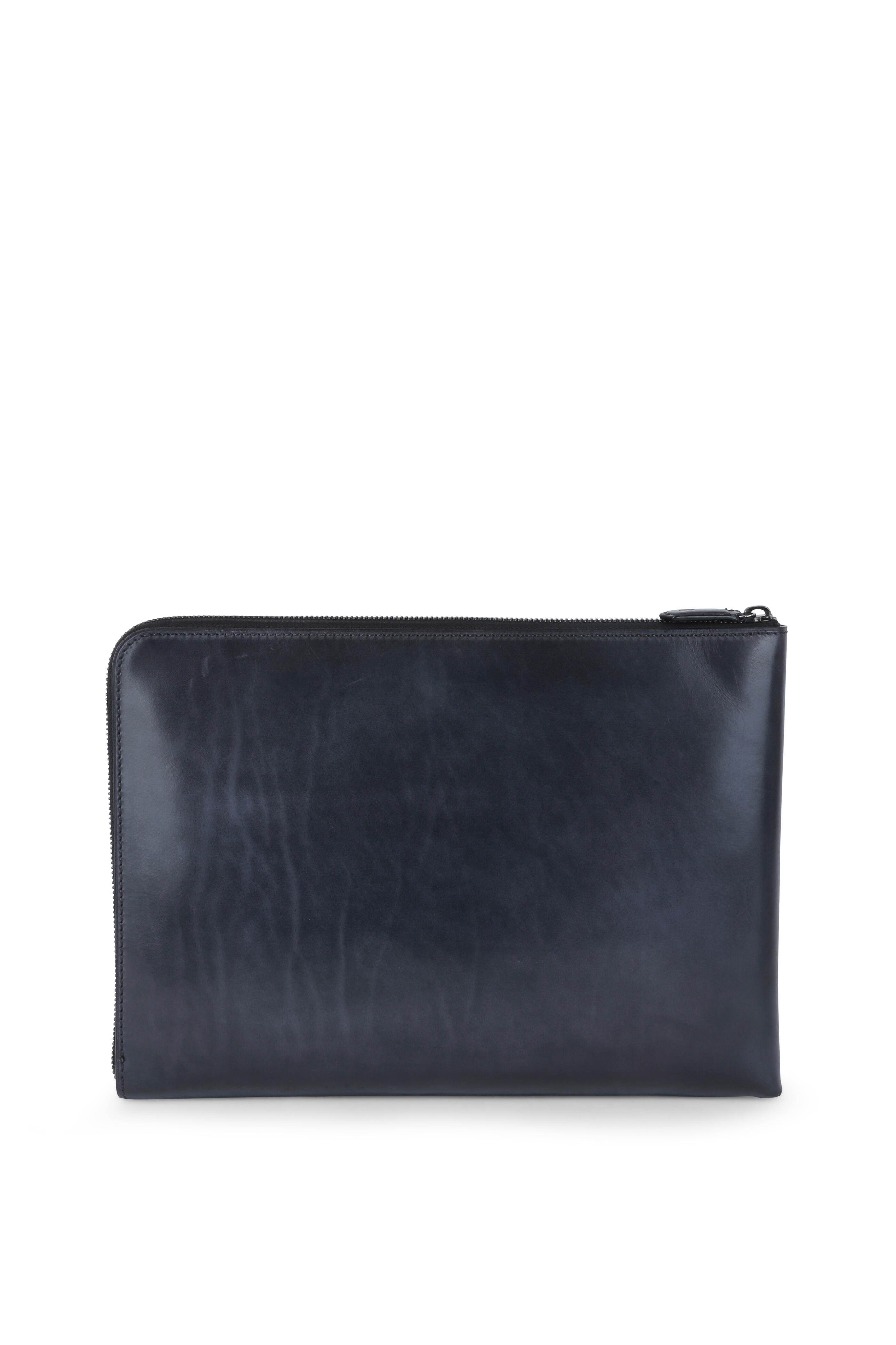 Berluti - Nino Nero Grigio Large Leather Scritto Clutch