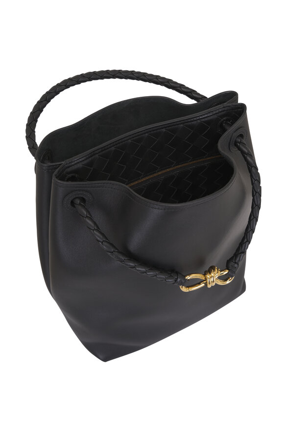 Bottega Veneta Andiamo Black Leather Bucket Bag - view 5