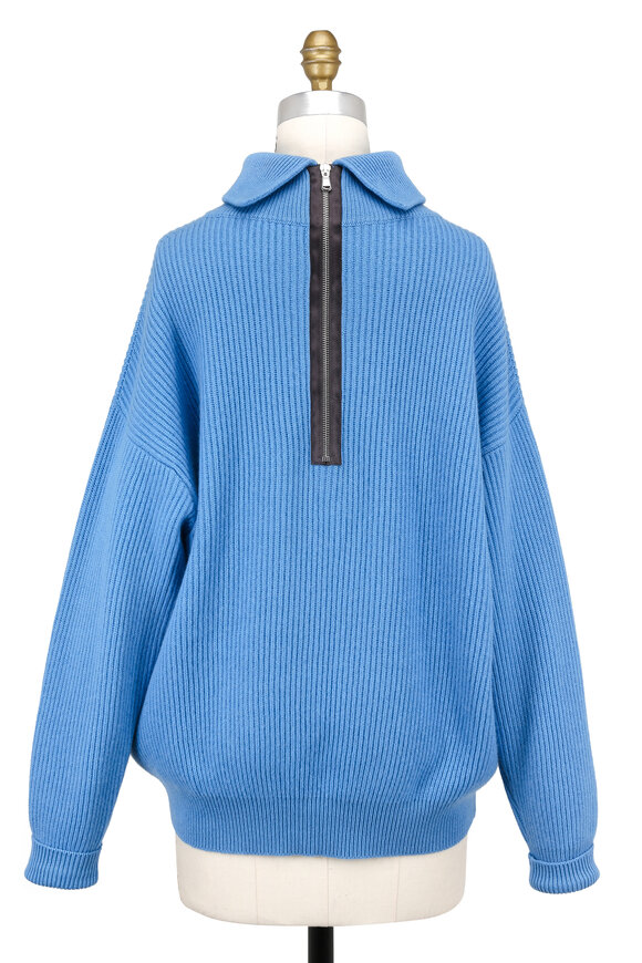 Brunello Cucinelli - Cerulean Ribbed Cashmere Turtleneck Sweater