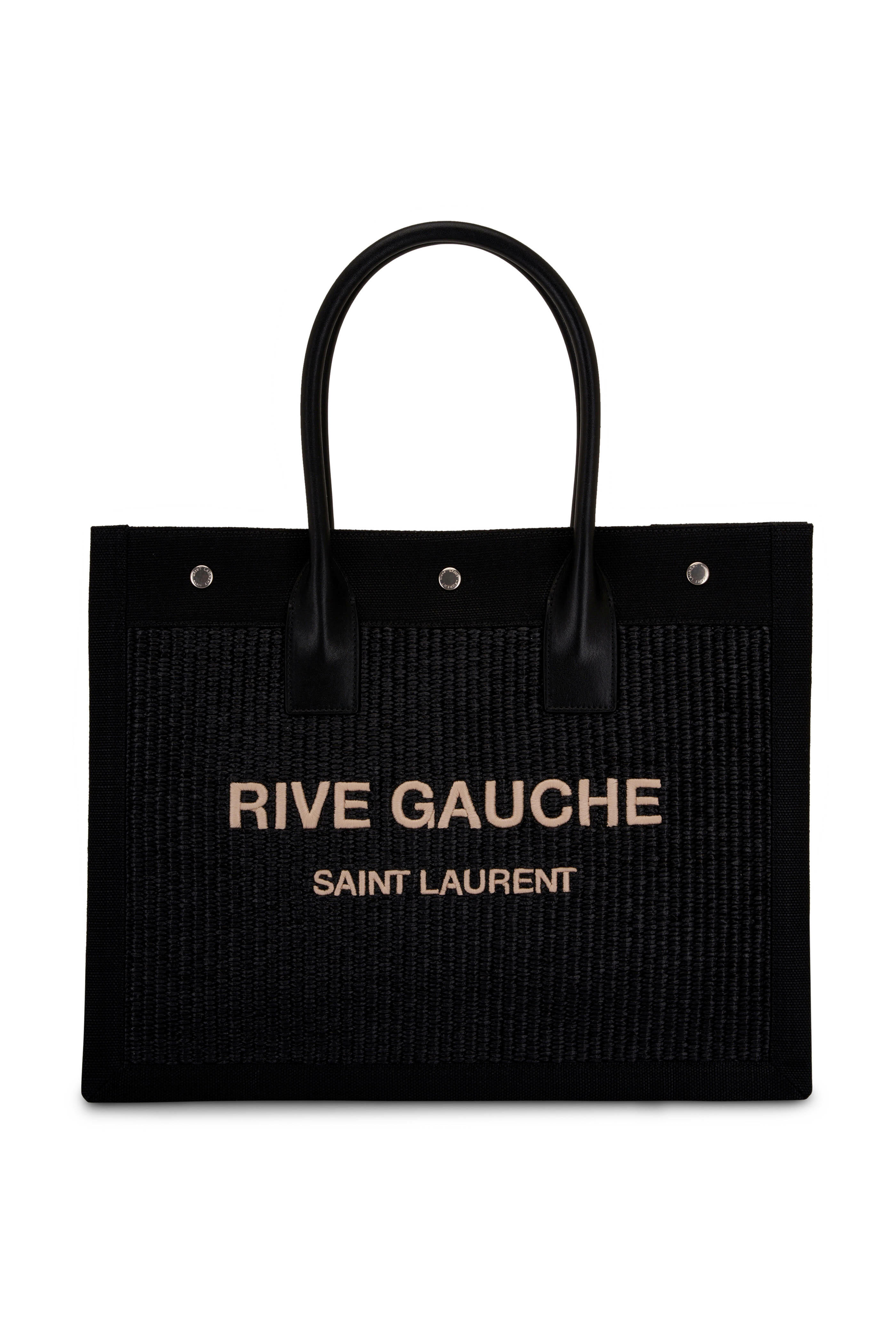 Yves Saint Laurent, Bags, Saint Laurent Black Leather Small Rive Gauche  Tote