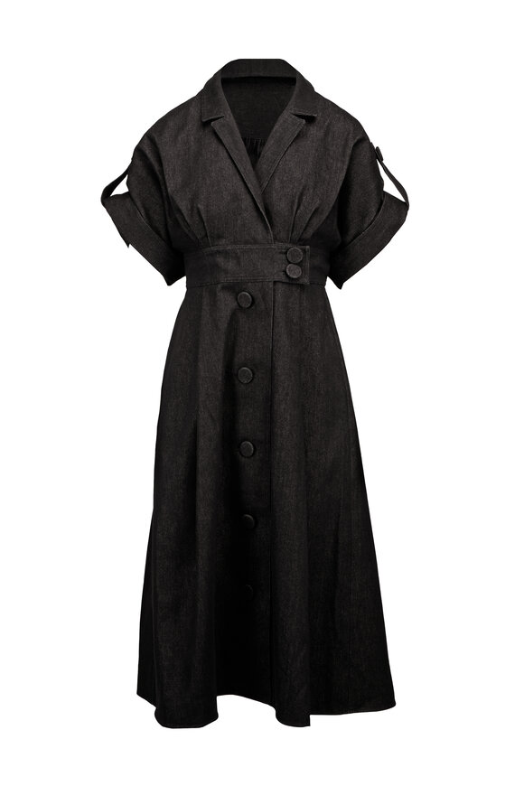 Carolina Herrera Denim Black Shirt Dress - view 1