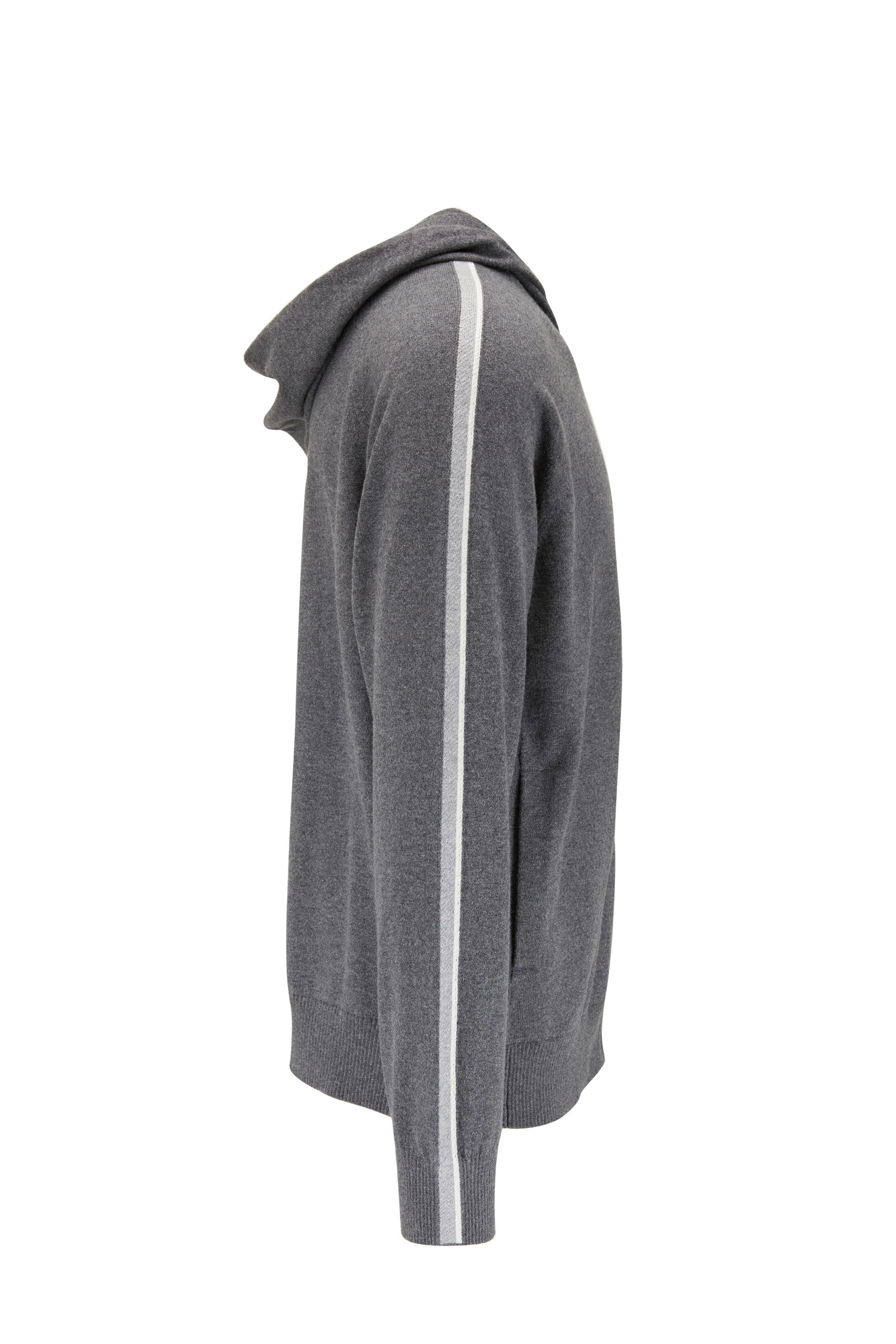 Vince - Dark Grey Cotton & Cashmere Full Zip Hoodie