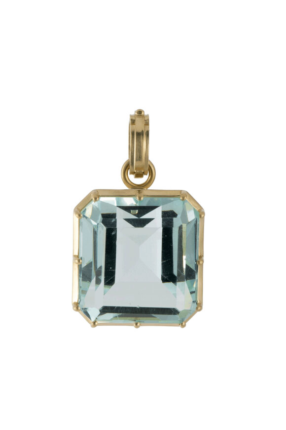 Sylva & Cie Vintage Aquamarine Square Pendant - view 1