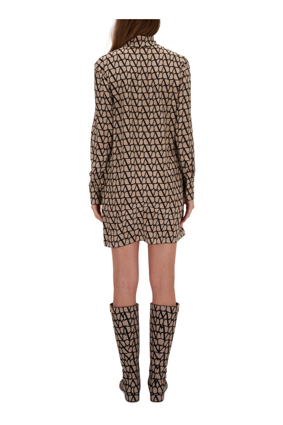 Valentino - Toile Iconographe Beige Silk Mini Dress