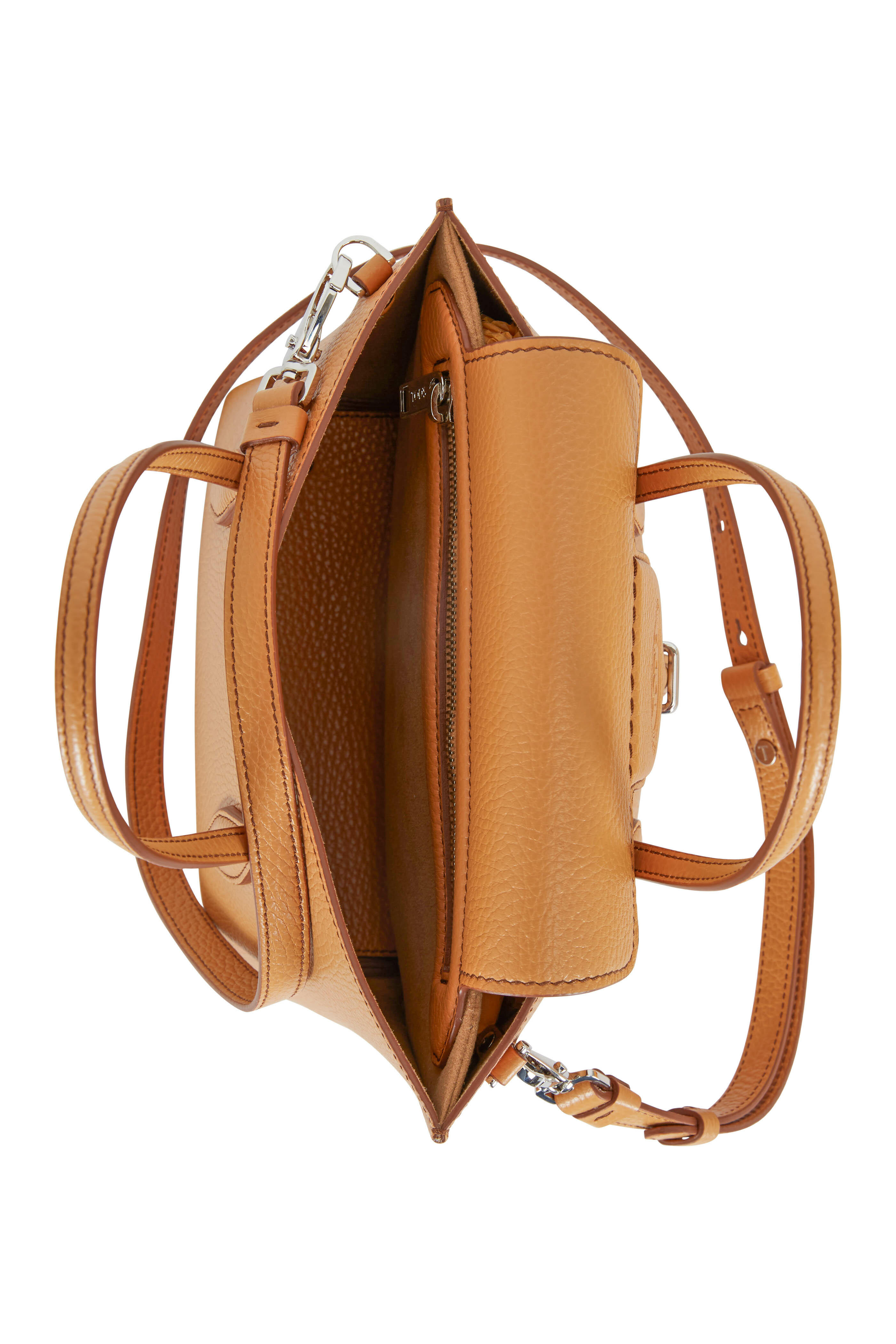 Tod's - New Joy Beige Pebbled Leather Mini Hobo Bag