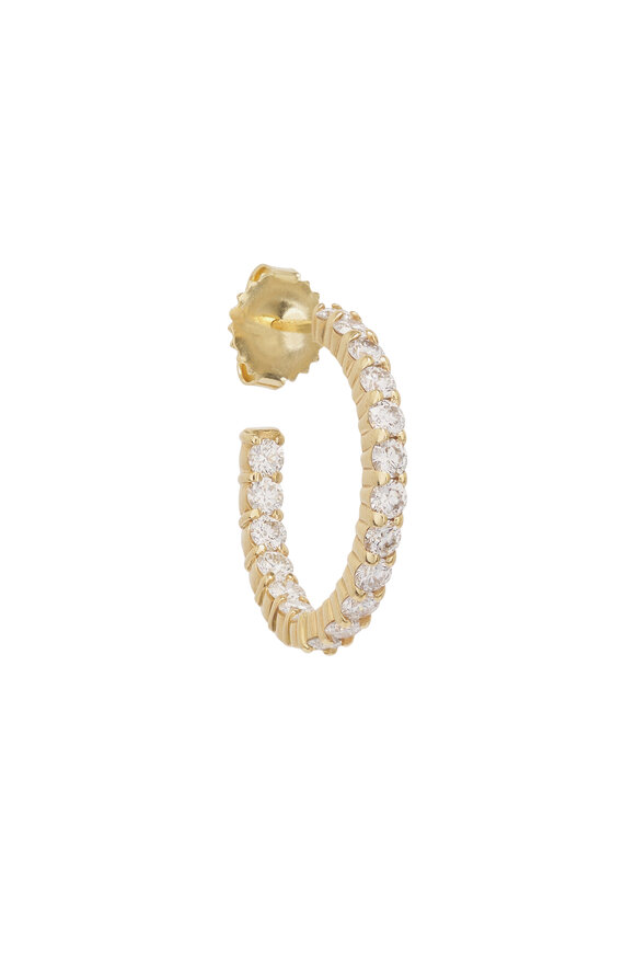 Kwiat 18k Yellow Gold Diamond Hoop Earrings - view 2