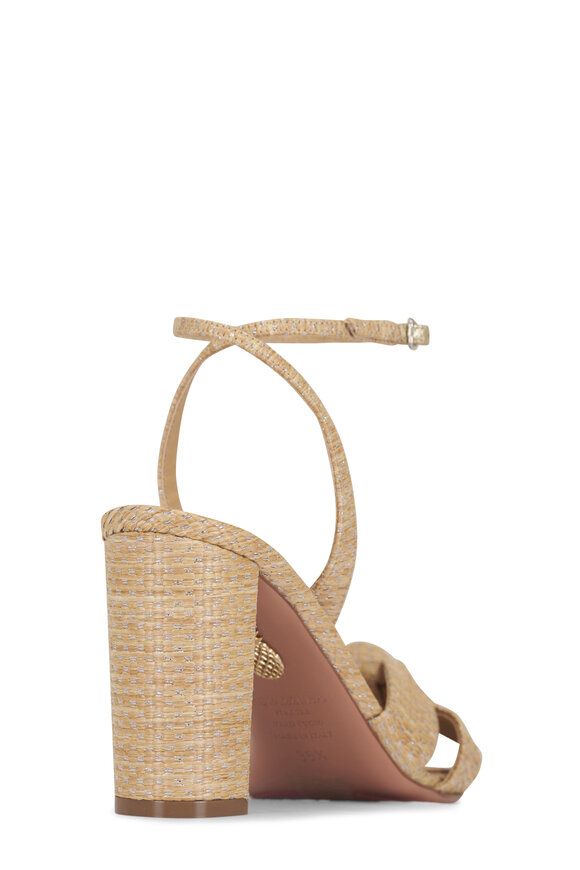 Aquazzura - Nina Natural Block Sandal, 85mm | Mitchell Stores