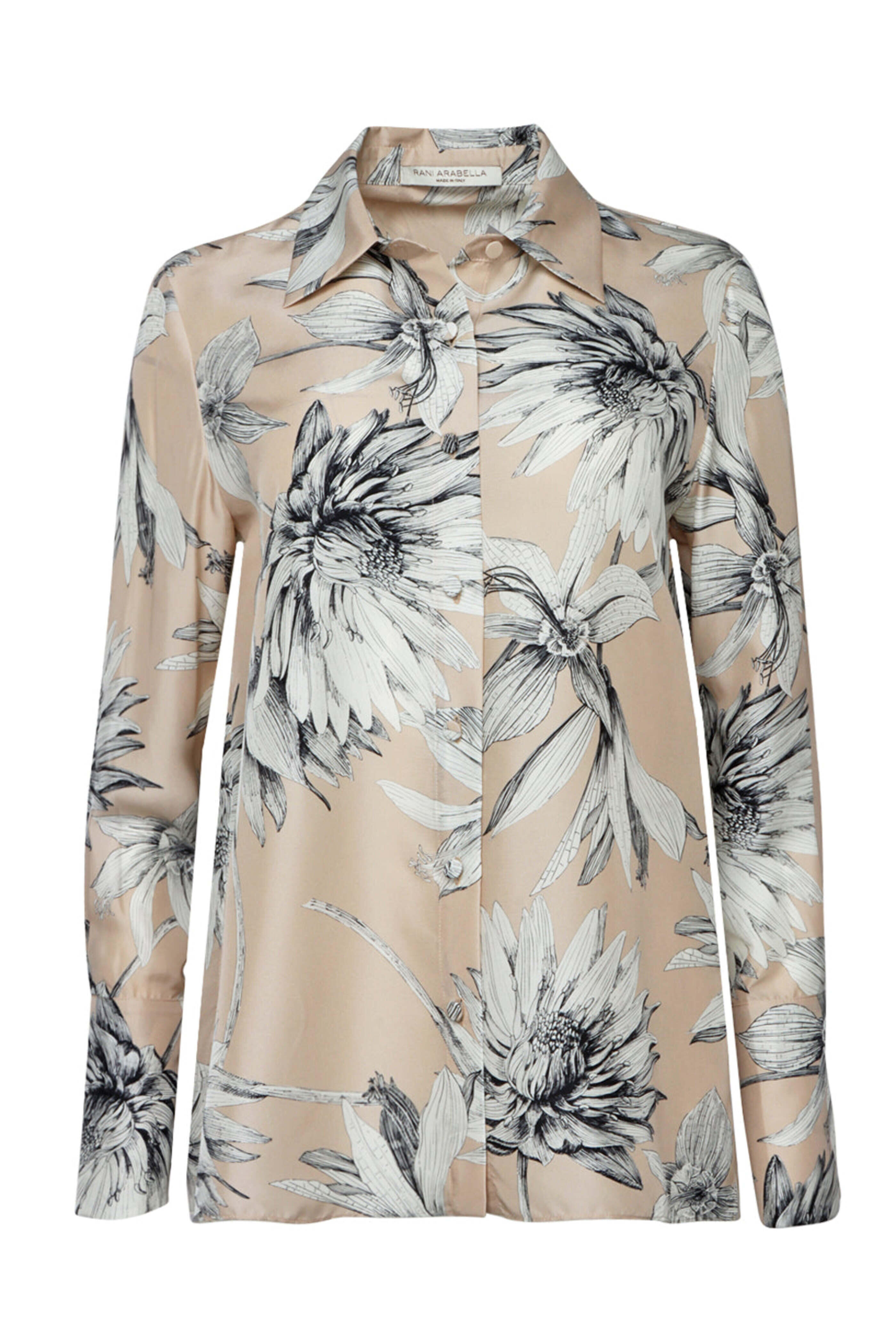 Rani Arabella - Beige Dahlia Button Up Shirt