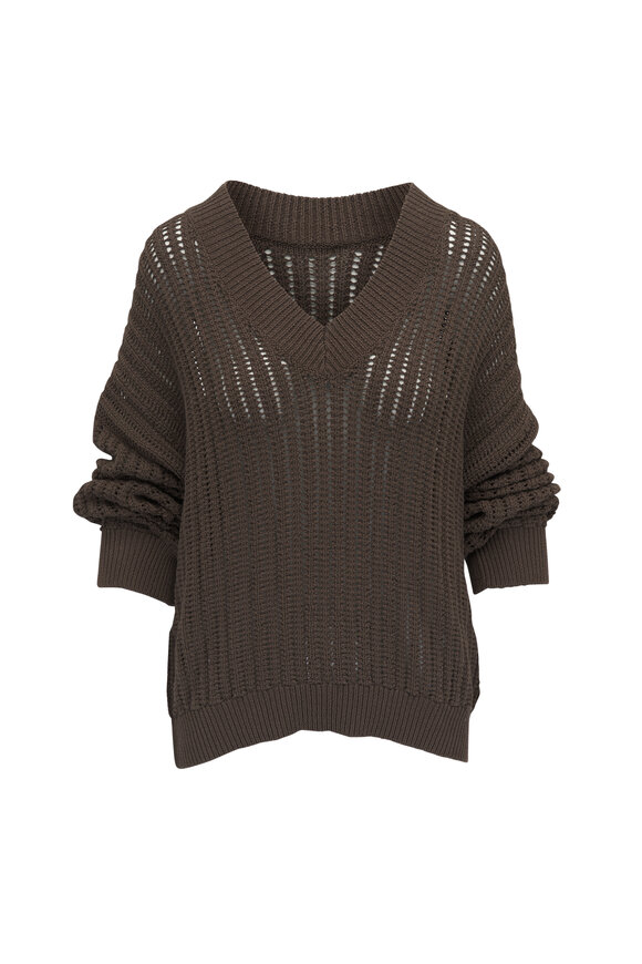 Brunello Cucinelli - Chocolate Brown Cotton Knit Sweater