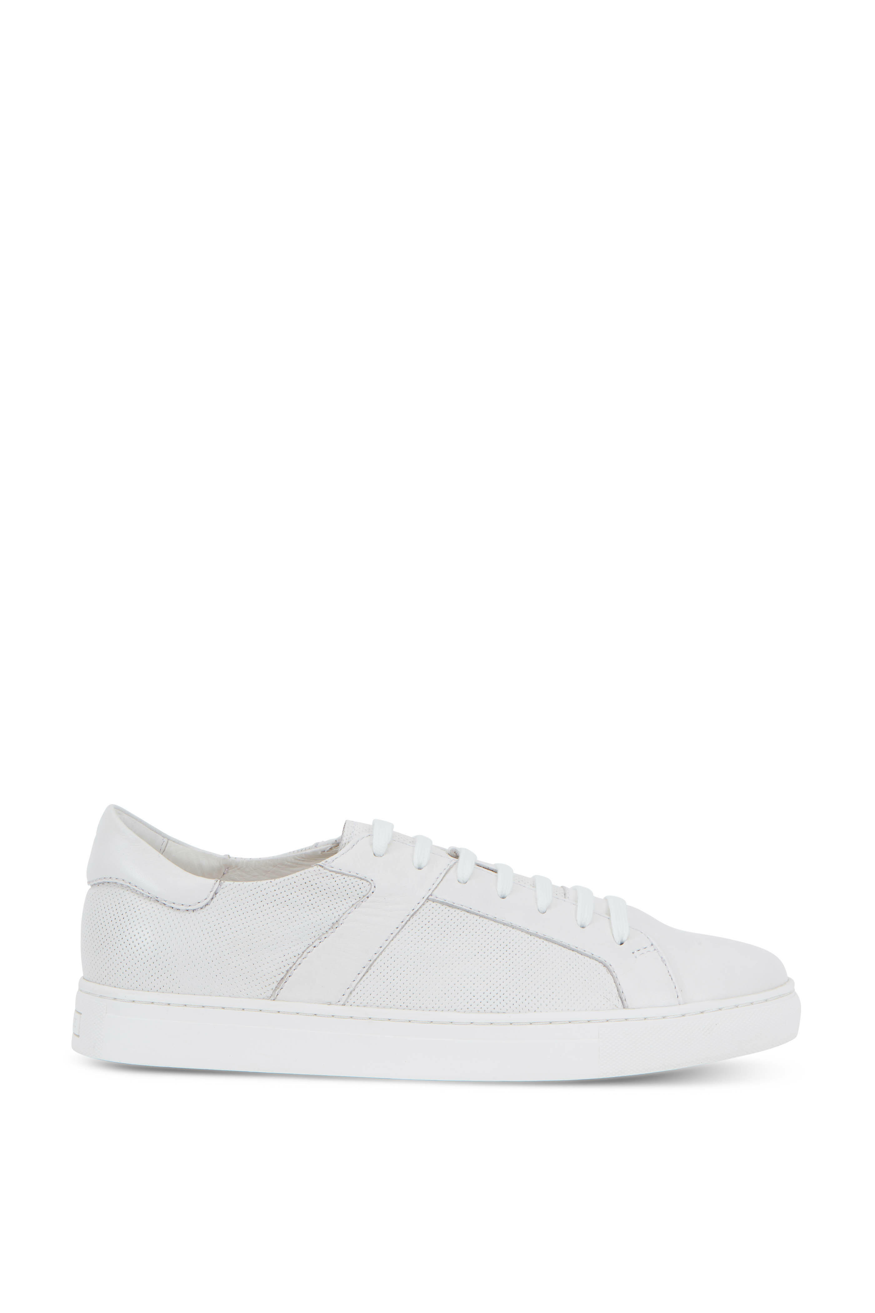 Trask Aaron White Leather Sneaker Mitchell Stores