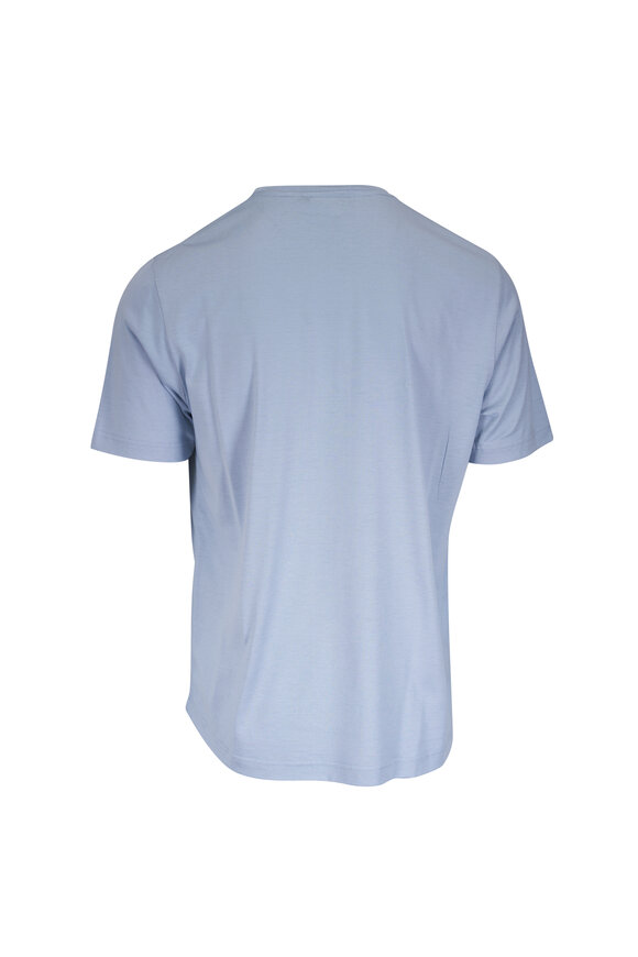 Loro Piana Light Blue Silk & Cotton T-Shirt - view 2