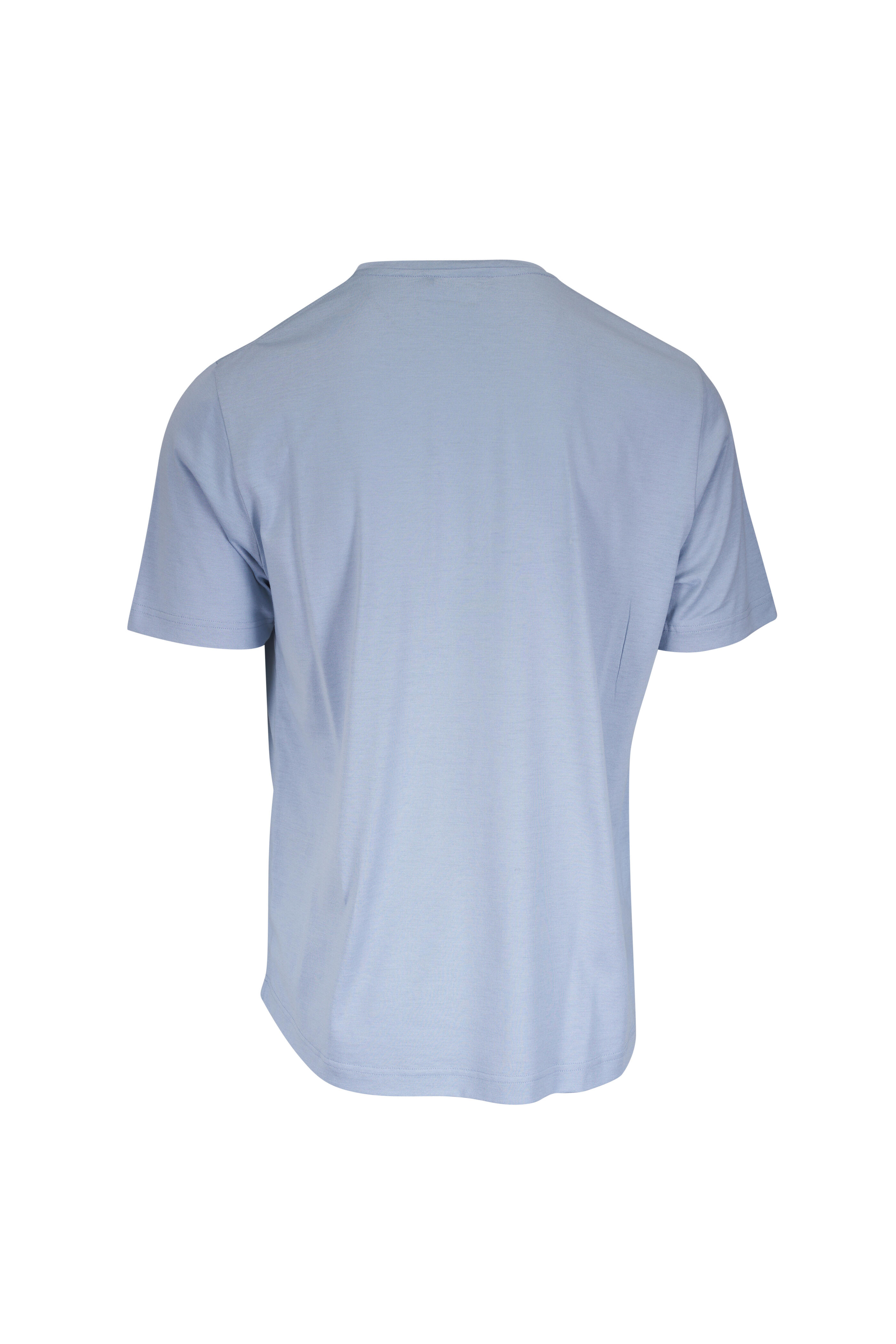 ちー　Danlow n0.001 45pieces Loro Piana - Light Blue Silk & Cotton T-Shirt | Mitchell Stores