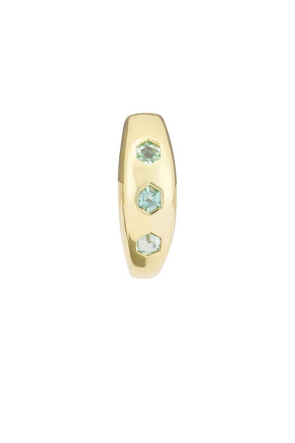 Lauren K Green Beryl Hexagon Olena Hoop Earrings - view 2