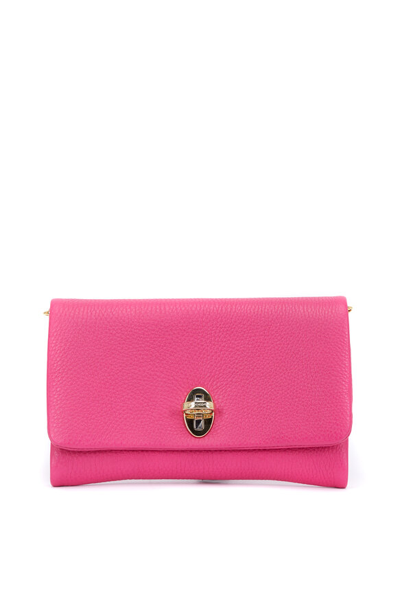 Dolce & Gabbana - Taormina Hot Pink Leather Flap Front Clutch 