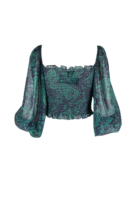 Sachin + Babi - Callie Sage & Midnight Aztec Print Blouse