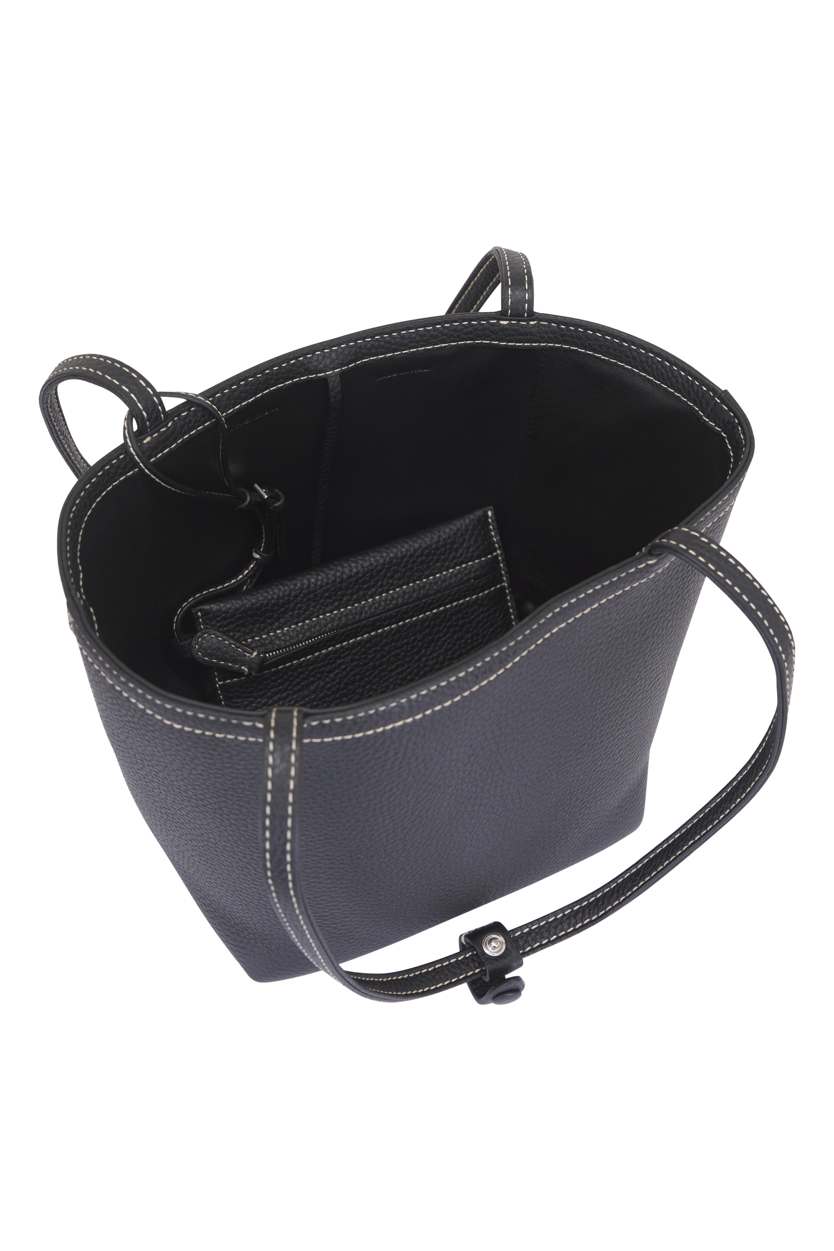 The Row - Medium Park Black & Ecru Stitch Tote