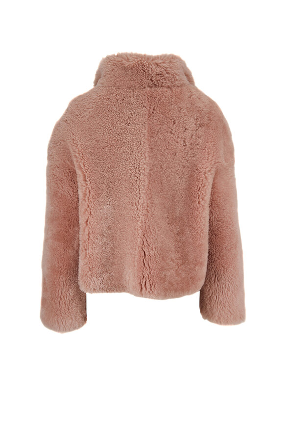 Oscar de la Renta Furs - Blush Dyed Savanna Shearling Cropped Jacket