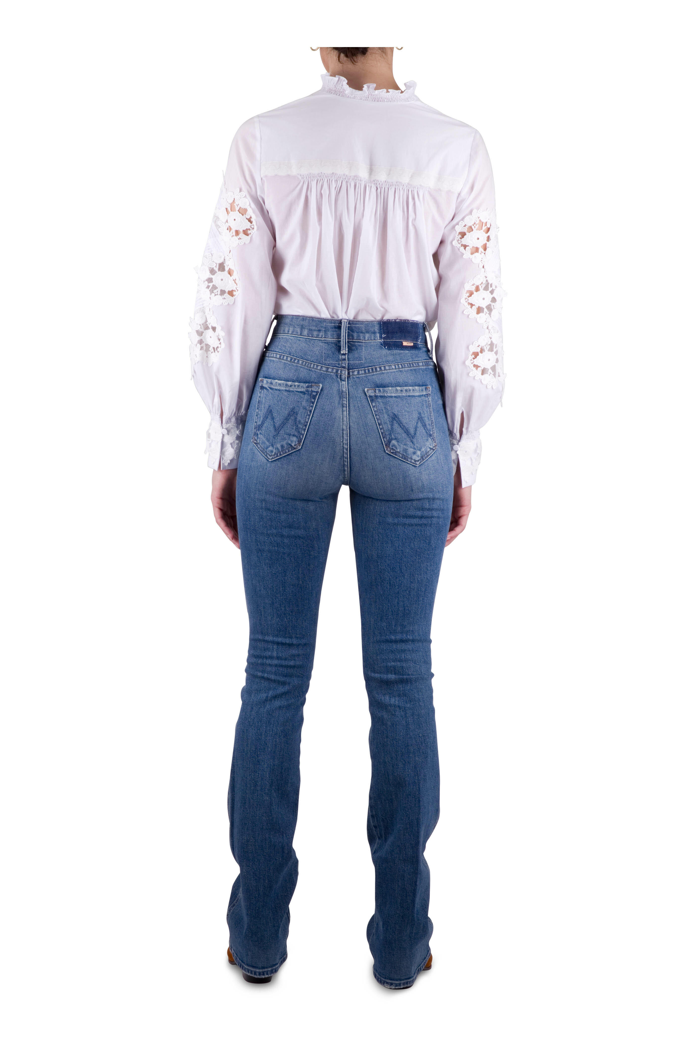 Kobi Halperin - Solene White Lace Sleeve Blouse