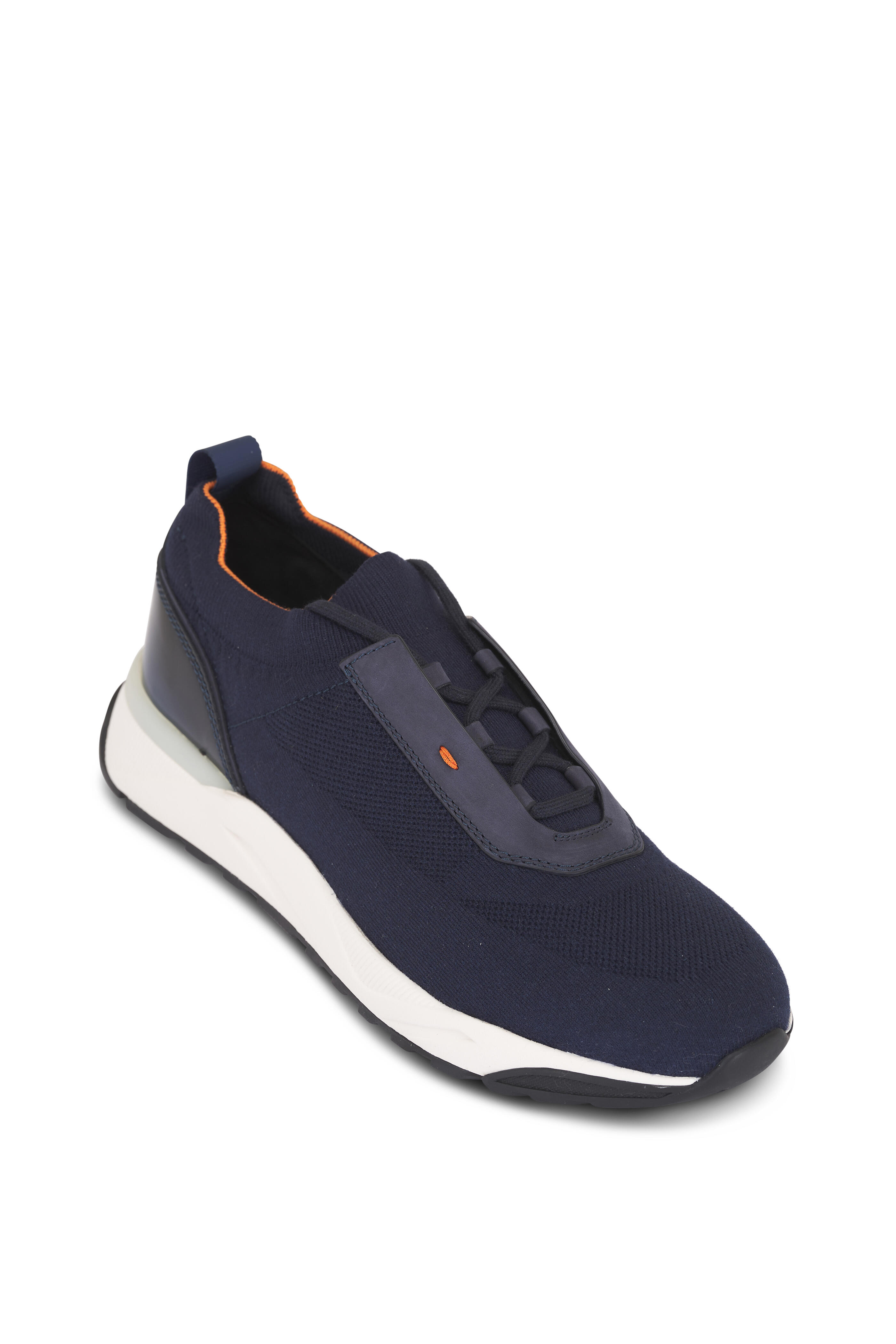 Santoni - Blue Knit Stretch Sneaker