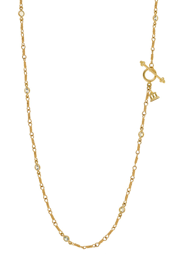 Temple St. Clair - Yellow Gold White Sapphire Necklace