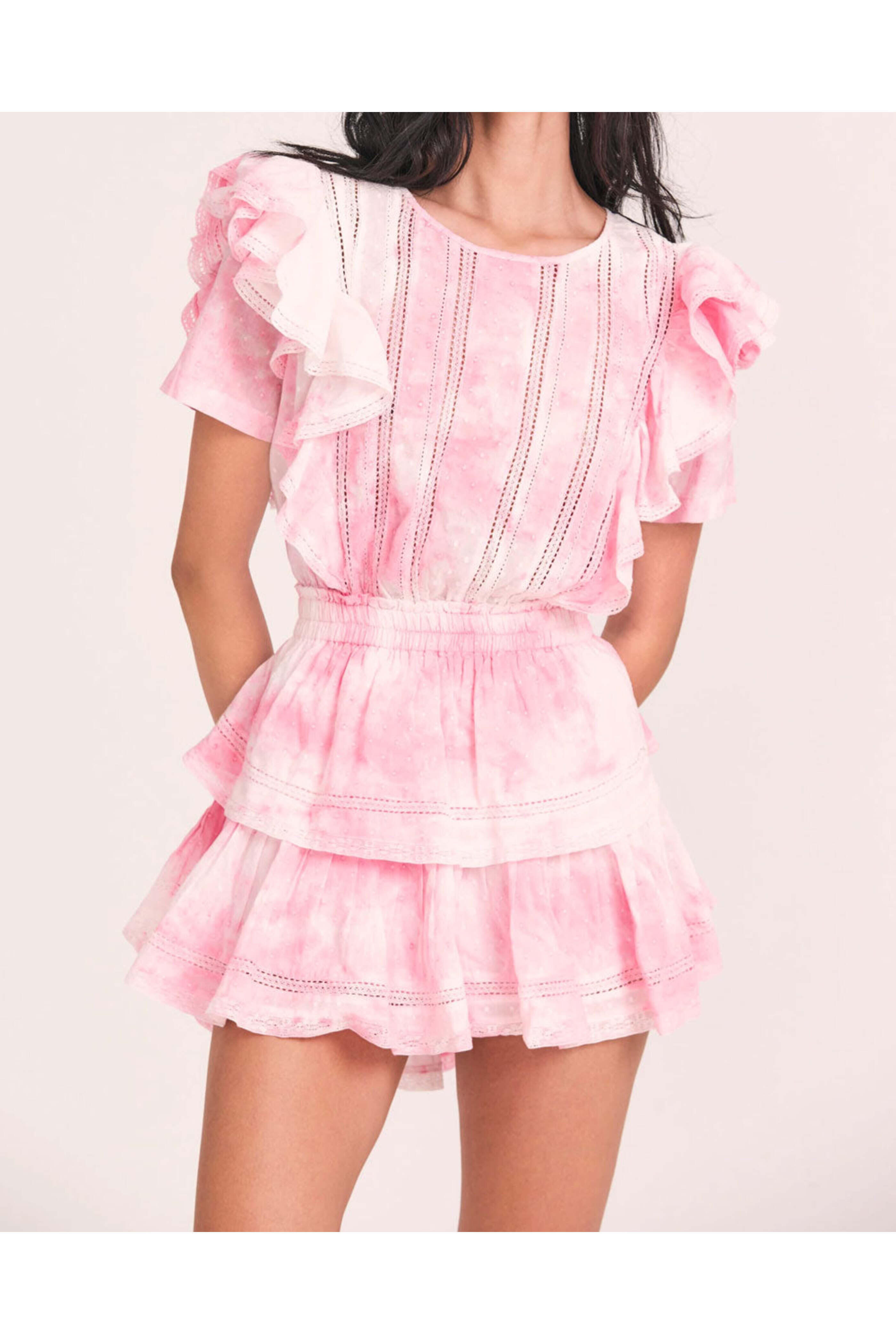 Loveshackfancy - Island Pink Tie Dye Natasha Mini Dress