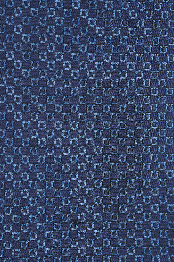 Ferragamo Medium Blue Gancini Jacquard Necktie - view 2