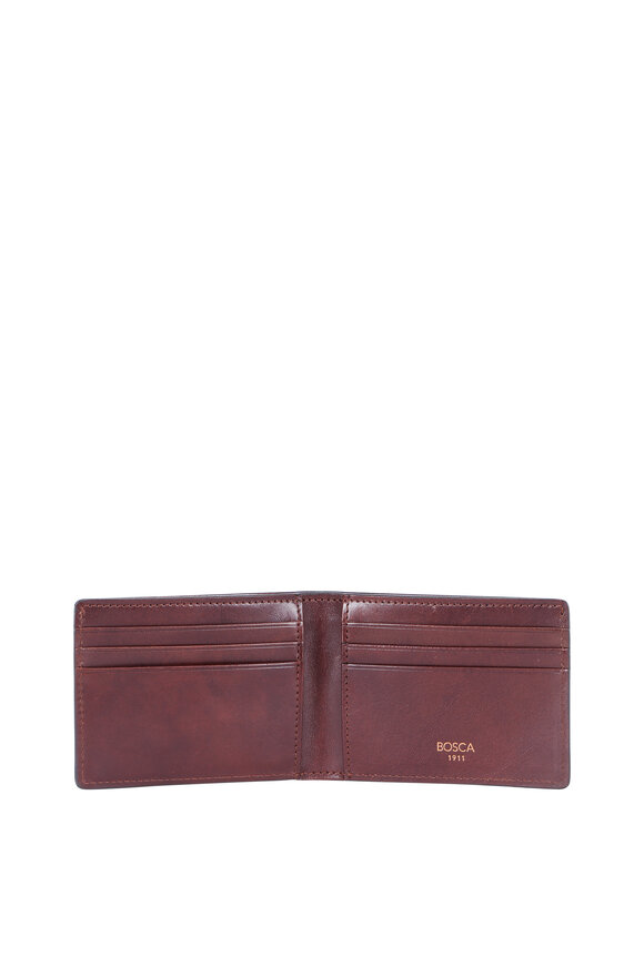 Bosca - Dark Brown Leather Small Bi-Fold Wallet