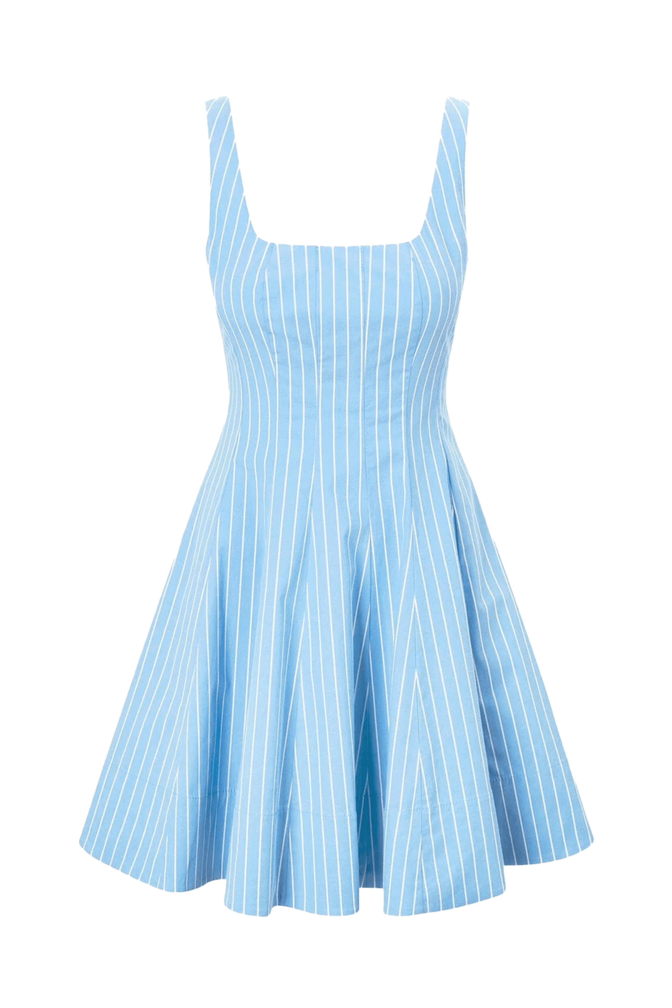 Staud - Azure Pinstripe Mini Wells Dress | Mitchell Stores