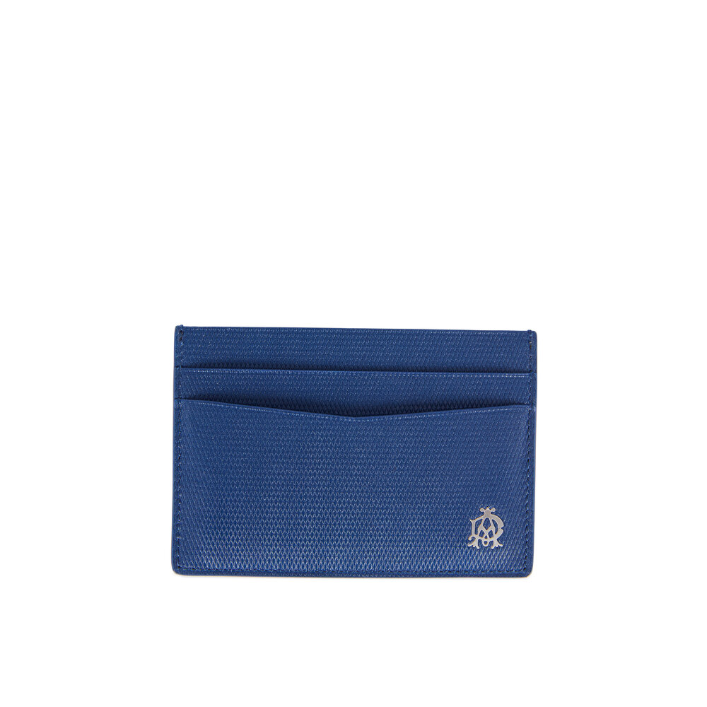 Dunhill - Dark Blue Grained Leather Card Case | Mitchell Stores