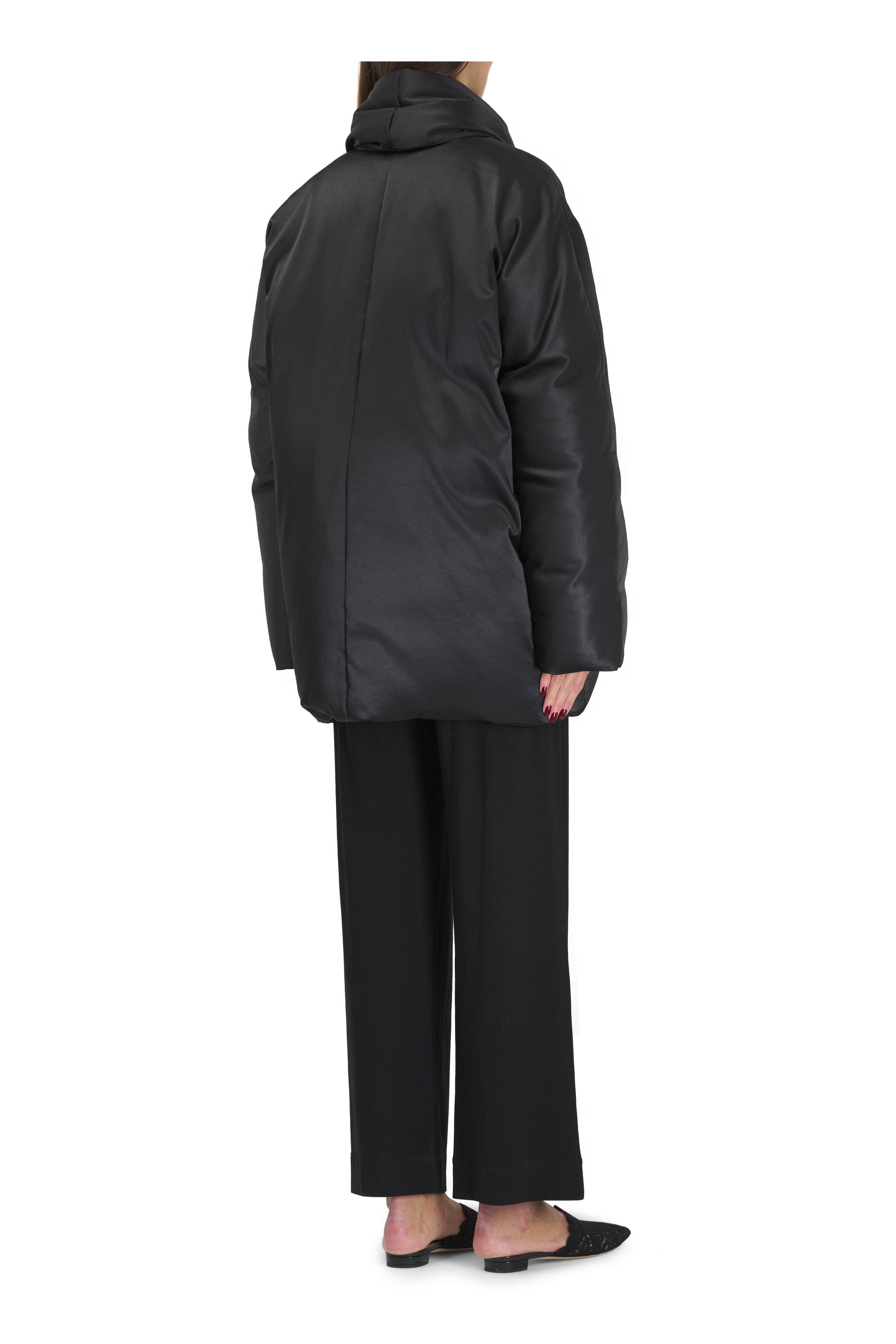 Totême - Black Satin Down Puffer Jacket