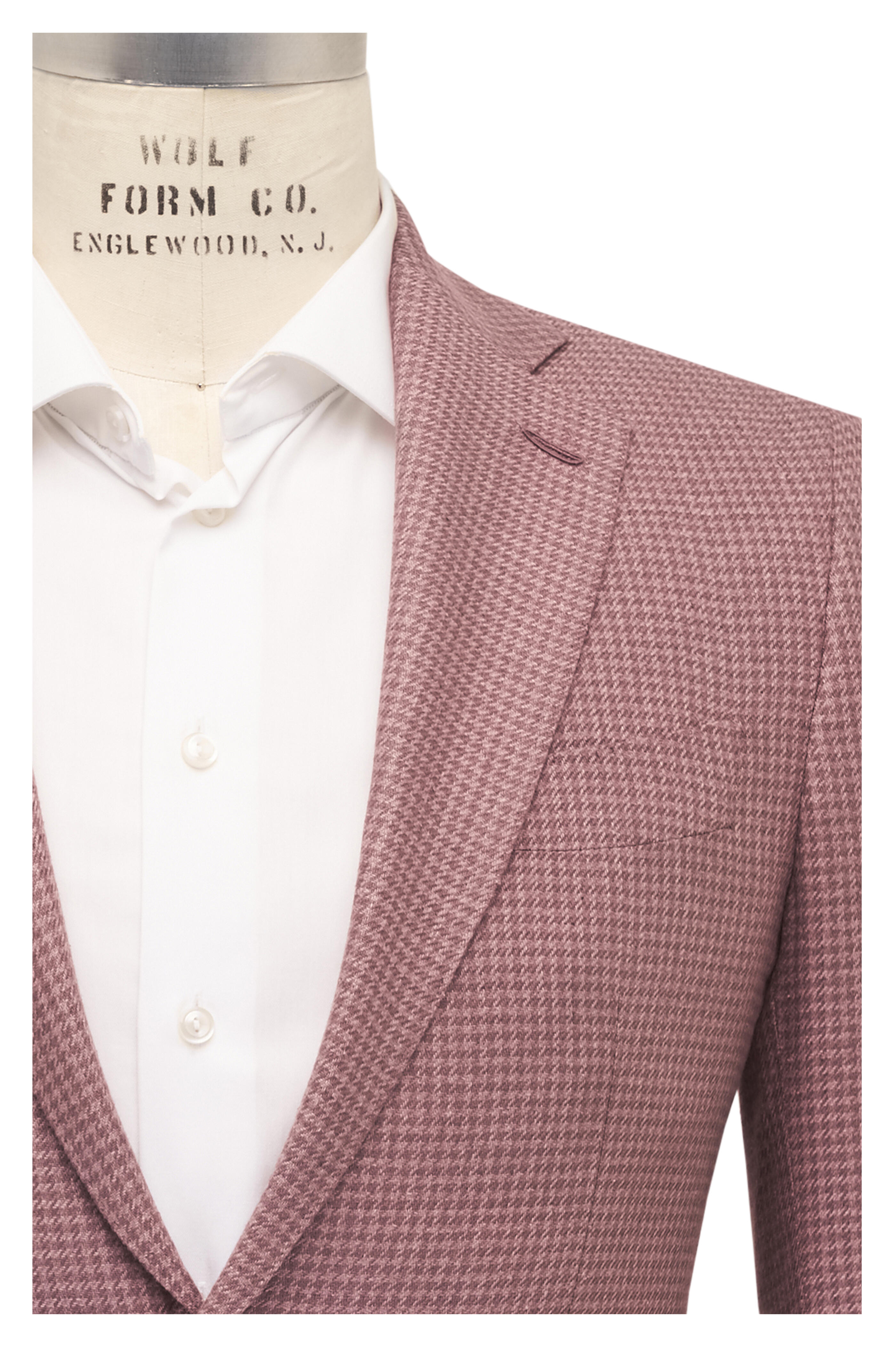 Atelier Munro - Pink Houndstooth Silk Sportcoat