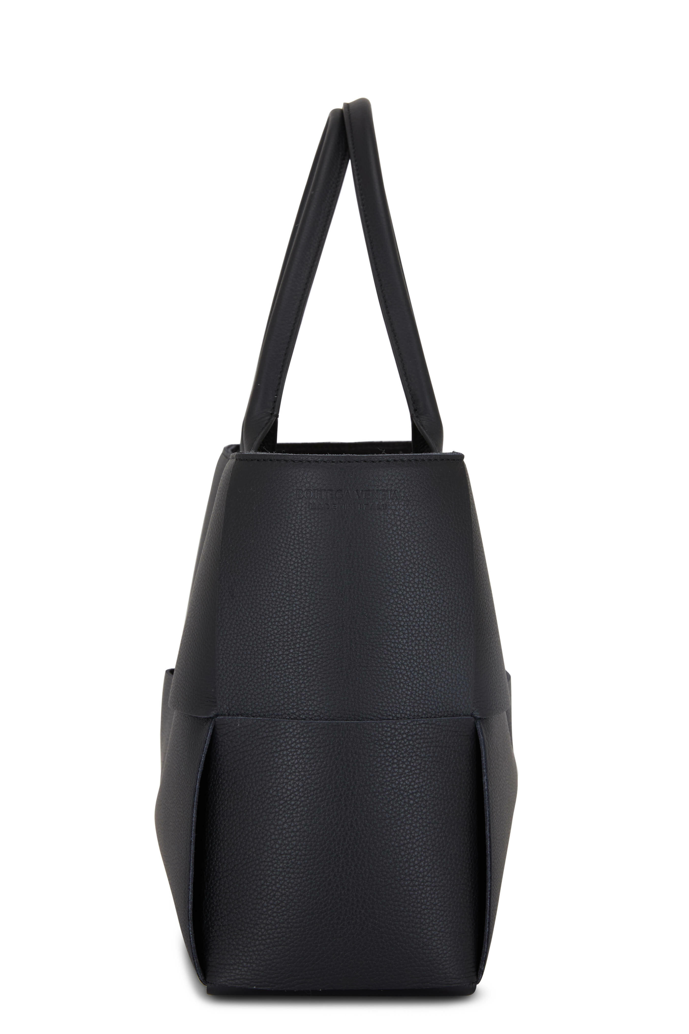 Bottega Veneta - Acro Black Wide Woven Leather Large Tote