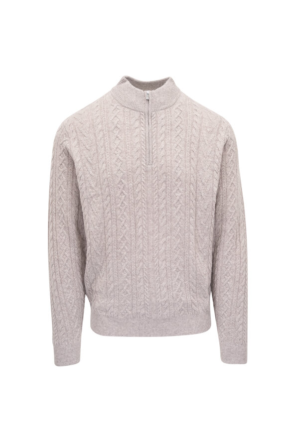 Inis Meain Knitting Co. - Blue Striped Linen Crewneck Sweater