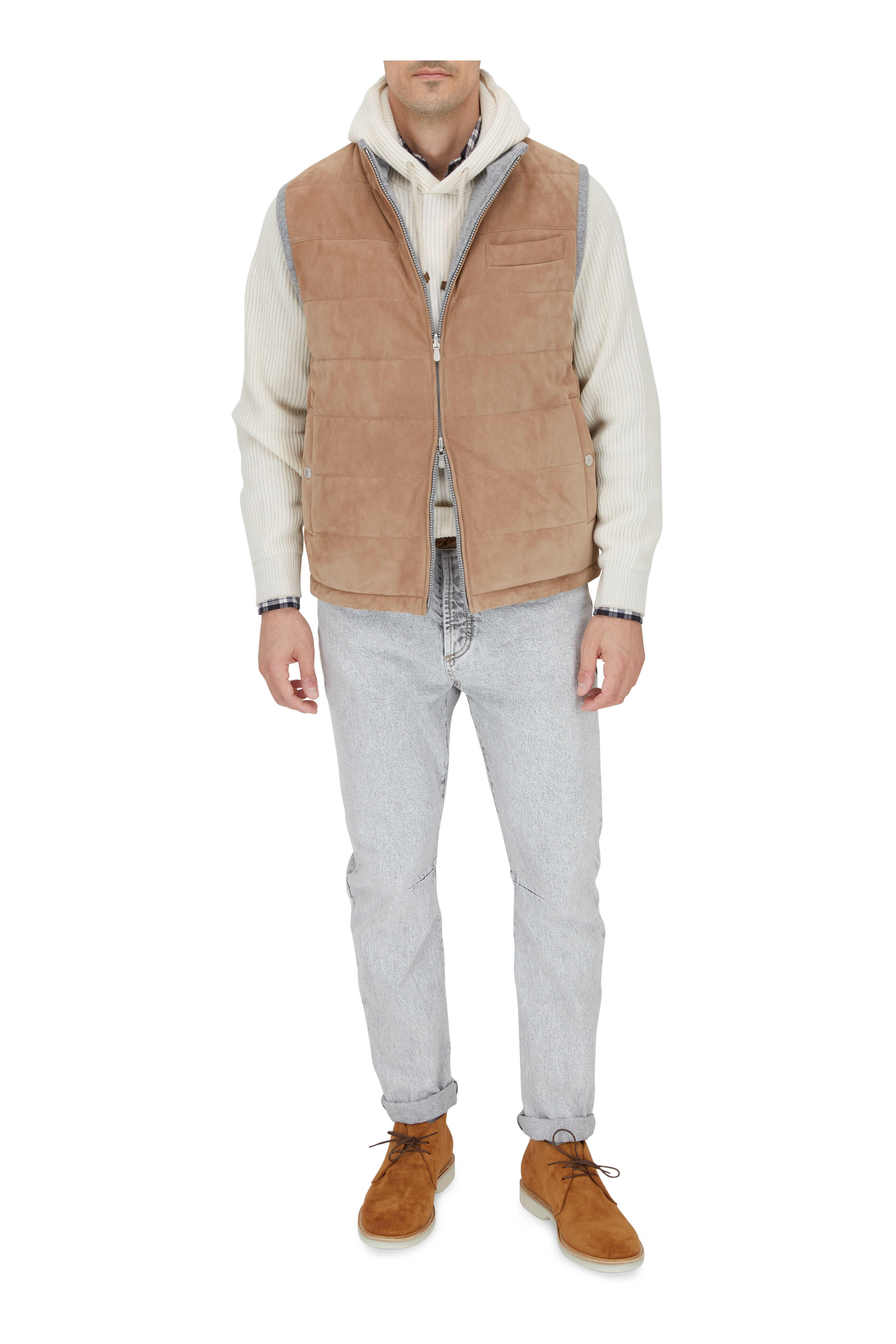 Brunello Cucinelli - Tan Ribbed Cashmere Hoodie